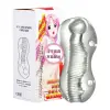 Clear TPR male masturbator sex toy with smooth transparent silicone-like grip